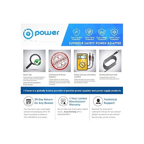  T POWER Ac Dc Adapter for RENPHO, Breo, MagicMakers, FIT King, CINCOM, Amzdeal, NORMATEC Leg Nick Pillow Massager Circulation Air Foot Massage Power Supply Charger