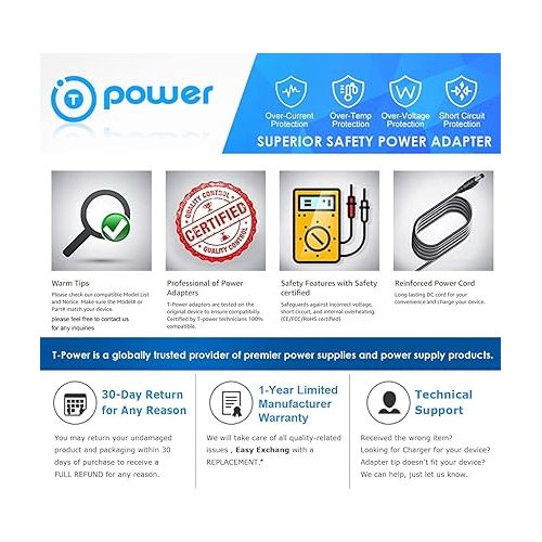  T POWER Ac Dc Adapter for RENPHO, Breo, MagicMakers, FIT King, CINCOM, Amzdeal, NORMATEC Leg Nick Pillow Massager Circulation Air Foot Massage Power Supply Charger