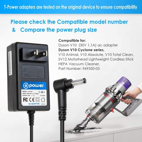  T Power 30V Charging Ac Adapter Charger Compatible for Dyson Cyclone V10 V11 Absolute Animal Motorhead Lightweight Cordless Stick Vacuum Cleaner Power Supply