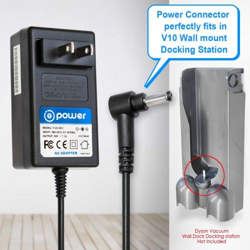  T Power 30V Charging Ac Adapter Charger Compatible for Dyson Cyclone V10 V11 Absolute Animal Motorhead Lightweight Cordless Stick Vacuum Cleaner Power Supply