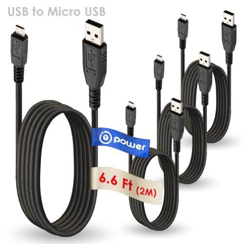  T POWER 4 x pcs 6.6 ft Compatible with for Micro USB to USB Cable Compatible with Asus EEE MeMO Pad Smart LG Google Nexus Samsung Galaxy 3 Transformer T100 Tablet PC Tab Data Sync