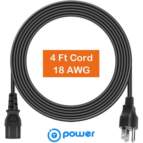  T POWER (4 FT 3-Prong Heavy Duty Ac Power Cable Cord Compatible with Samsung Part # JF39-40692A,18 AWG Smart HDTV Monitor Power Supply Cable Cord