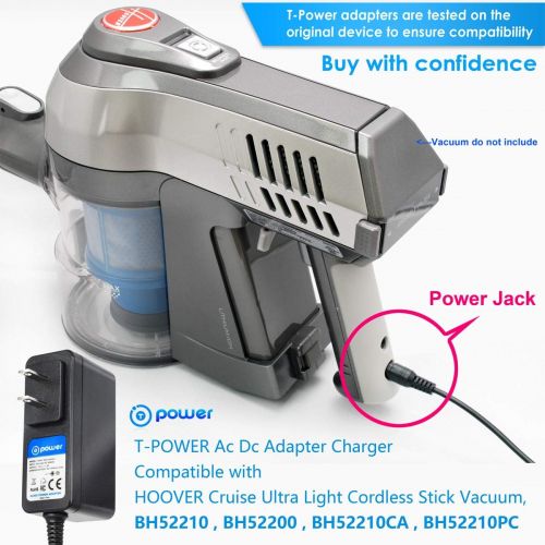  T POWER Charger Compatible for Hoover Cruise Ultra Light Cordless Stick Vacuum, BH52210, BH52200, BH52210CA, BH52210PC Ac Dc Adapter Power Supply