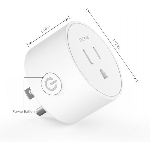  [아마존핫딜][아마존 핫딜] T TECKIN Smart Plug Works with Alexa Google Assistant IFTTT for Voice Control, Teckin Mini Smart Outlet Wifi plug with Timer Function, No Hub Required, White FCC ETL Certified (smart plug)