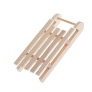 T TOOYFUL Pretend Play Role Play Mini Luge Miniature Unfinished Wooden Sled Decor for Dollhouses 1/12 Dollhouse DIY