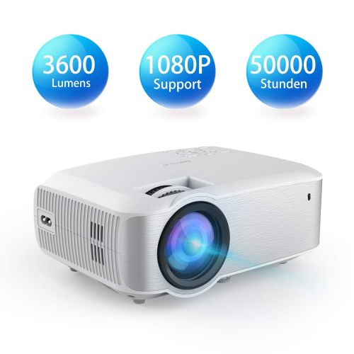  [아마존 핫딜]  [아마존핫딜]T TOPVISION Video Beamer, TOPVISION 1080P 3600 Lumen 200 Voll HD LED Beamer 2019 Aktualisiert, 50.000 Stunden Heimkino Projektor fuer Indoor/Outdoor, kompatibel mit Fire TV Stick, PS4, HDMI, VG