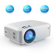 T TOPVISION Video Projector, TOPVISION Native 720P Full HD LED Projector 2019 Upgraded, 50,000 Hrs Home Movie Projector for Indoor/Outdoor, Compatible with Fire TV Stick, PS4, HDMI, VGA, AV, U