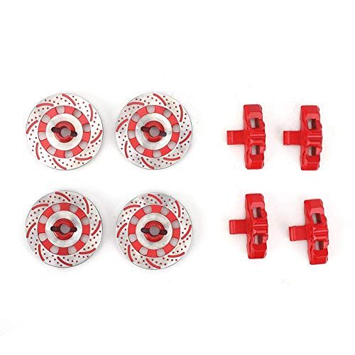  T Best RC Brake Disc, 1:7 Scale Remoted Control Aluminum Alloy Wheel Brake Disc Drift Model RC Car Decor Accessories for Unlimited Desert Racer UDR 1/7 RC Car(Red)