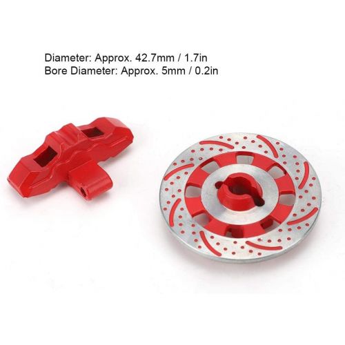  T Best RC Brake Disc, 1:7 Scale Remoted Control Aluminum Alloy Wheel Brake Disc Drift Model RC Car Decor Accessories for Unlimited Desert Racer UDR 1/7 RC Car(Red)