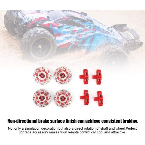  T Best RC Brake Disc, 1:7 Scale Remoted Control Aluminum Alloy Wheel Brake Disc Drift Model RC Car Decor Accessories for Unlimited Desert Racer UDR 1/7 RC Car(Red)