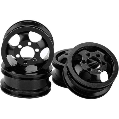  T best 4Pcs RC Wheel Hubs, Aluminium Alloy 1:16 Scale Remote Control Car Wheel Hub with Short Adapter RC Vehicle Part Accessory for WPL 1/16 RC Car(Black)