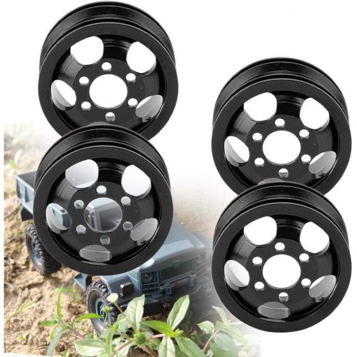  T best 4Pcs RC Wheel Hubs, Aluminium Alloy 1:16 Scale Remote Control Car Wheel Hub with Short Adapter RC Vehicle Part Accessory for WPL 1/16 RC Car(Black)