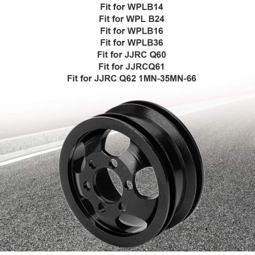 T best 4Pcs RC Wheel Hubs, Aluminium Alloy 1:16 Scale Remote Control Car Wheel Hub with Short Adapter RC Vehicle Part Accessory for WPL 1/16 RC Car(Black)
