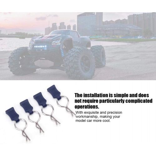  T best Body Shell Clip Pin, Aluminum Alloy&Steel 1/5 1/8 Scale RC Car Body Shell Clip Pin + Fixing Bracket Set RC Parts Truck Buggy Shell (Dark Blue)