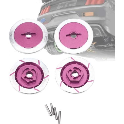  T best RC Brake Disc, 4Pcs Durable Aluminum Alloy Wheel Brake Disc Drift Model RC Car Decor Accessories Compatible for HSP 94123/R31 1/10 RC Car(Purple)