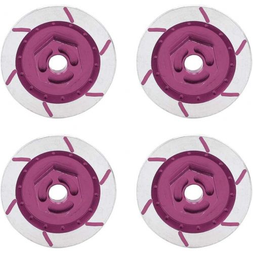  T best RC Brake Disc, 4Pcs Durable Aluminum Alloy Wheel Brake Disc Drift Model RC Car Decor Accessories Compatible for HSP 94123/R31 1/10 RC Car(Purple)