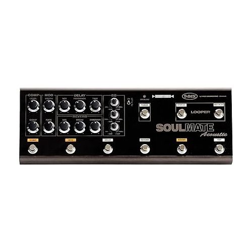  T-Rex Engineering SOULMATE-ACOUSTIC Guitar Multi Effects Pedal with Compression, Modulation, Delay, Reverb, 3-Band Equalizer, Built-In Tuner, and Looper (10036)