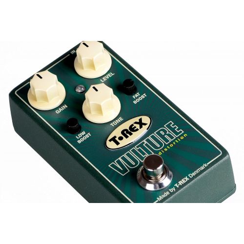  T-Rex Engineering VULTURE Distortion Guitar Effects Pedal with Gain, Level, Tone, Low Boost, and Fat Boost Controls; Giving You a Wide Range of Gain Levels and Distortion Sounds (1