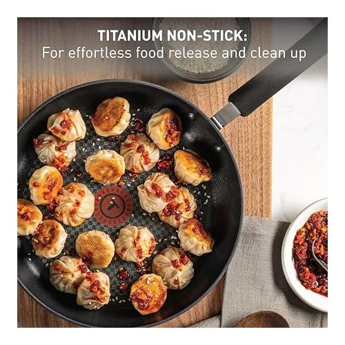 테팔 T-fal Ultimate Hard Anodized Nonstick Cookware Set 17 Piece, Oven Broiler Safe 400F, Lid Safe 350F, Kitchen Cooking Set w/ Fry Pans, Saucepans, Saute Pan, Griddle, Pots and Pans, Dishwasher Safe Black