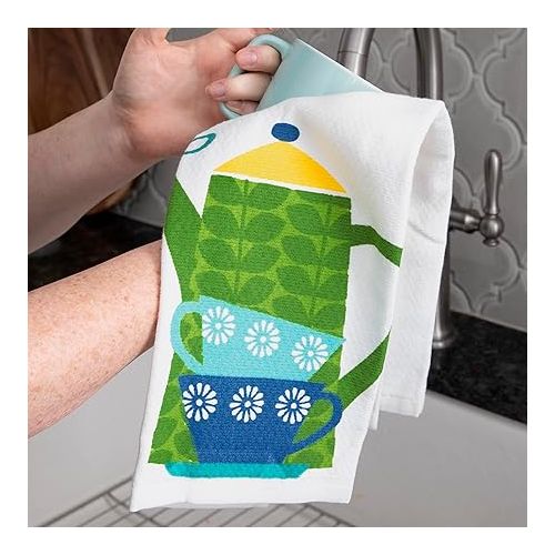 테팔 T-fal Textiles Double Sided Print Woven Cotton Kitchen Dish Towel Set, 2-pack, 16