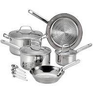 T-fal Performa Stainless Steel Cookware Set 12 Piece Induction Oven Broiler Safe 500F Pots and Pans, Dishwasher Safe Silver