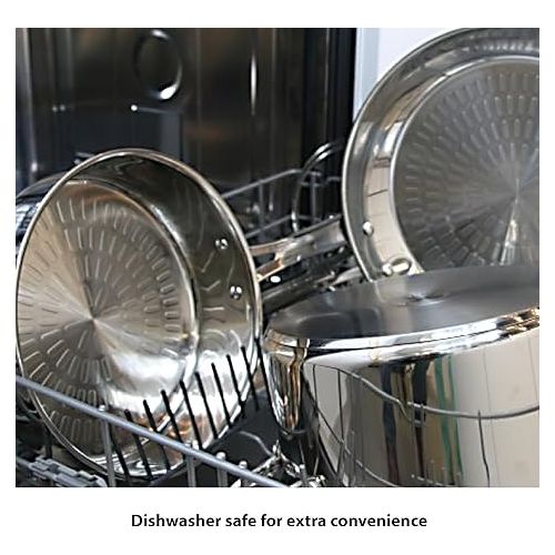 테팔 T-fal Performa Stainless Steel Cookware Set 12 Piece Induction Oven Broiler Safe 500F Pots and Pans, Dishwasher Safe Silver