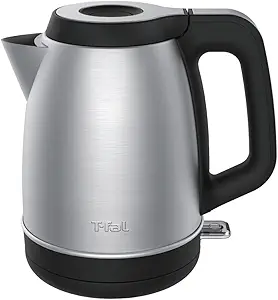 T-fal Element Stainless Steel Electric Kettle 1.7 Liter, Fast boiling 78 sec, Easy to use, Easy lid opening, 1500 Watts, Removable Anti-Scale Filter, Precision Pouring, Silver and Black