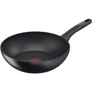 T-fal G26519 Frying Pan, 11.0 inches (28 cm), Deep Type, Wok, IH Compatible with Gas Stoves, Induction Hard Titanium Unlimited Wok Pan, Non-Stick, Black