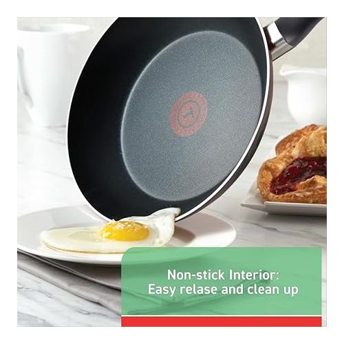 테팔 T-fal Titanium Nonstick Frypan 10 Inch, Oven Safe 350F, Cookware, Pots and Pans Black