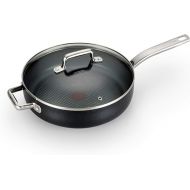 T-fal ProGrade Nonstick Jumbo Cooker W/ Lid & Helper Handle, 5 Quart, Induction, Oven Broiler Safe 500F, Cookware, Non Stick Saute Pan, Deep Frying Pan, Kitchen, Pots and Pans, Dishwasher Safe, Black.