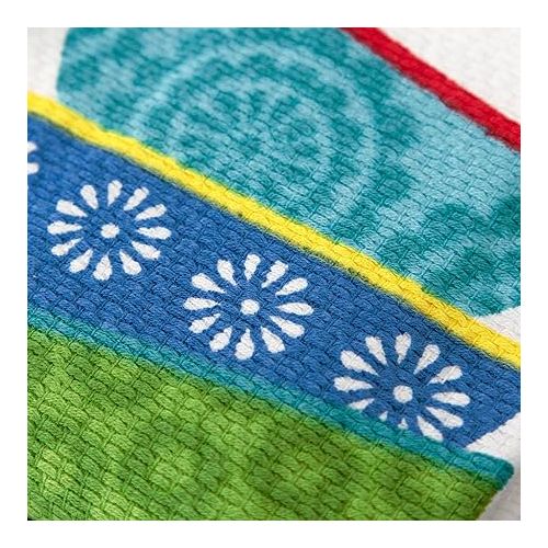 테팔 T-fal Textiles Double Sided Print Woven Cotton Kitchen Dish Towel Set, 2-pack, 16