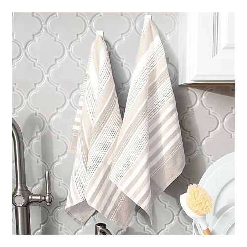 테팔 T-fal Premium Dual-Sided Skipping Striped Kitchen Towels (2-Pack), 18