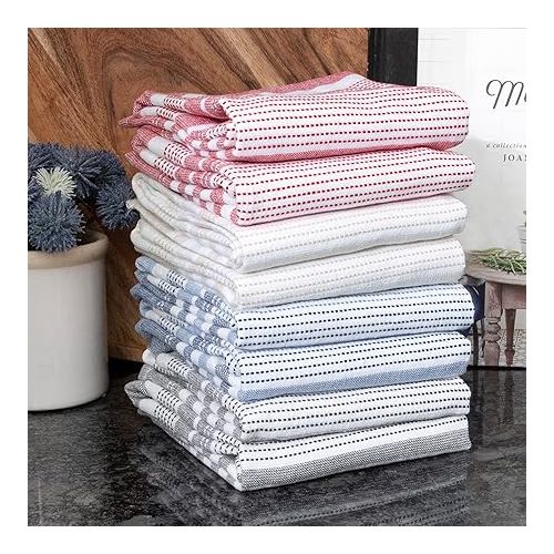 테팔 T-fal Premium Dual-Sided Skipping Striped Kitchen Towels (2-Pack), 18