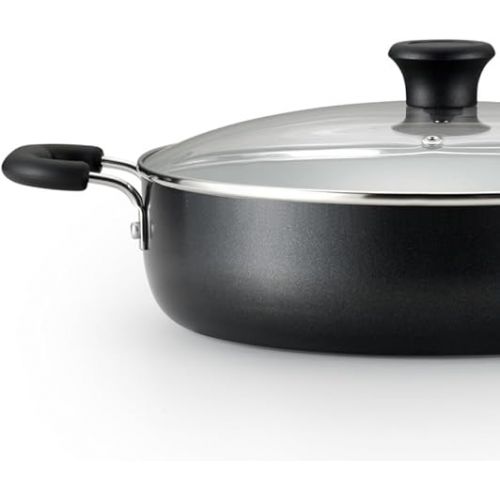 테팔 T-fal Specialty Ceramic Nonstick Dutch Ovens 5 Quart, Oven Broiler Safe 350F, Cookware, Pots and Pans, Black