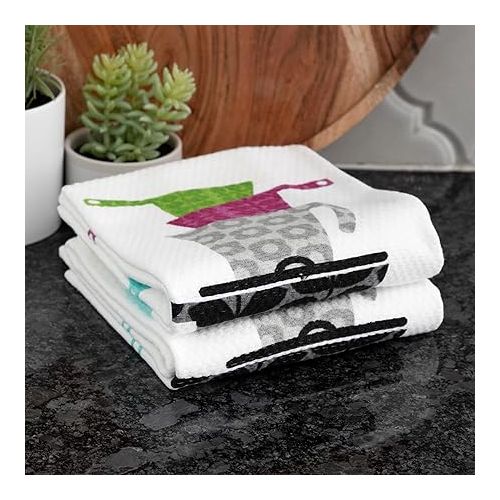 테팔 T-fal Textiles Double Sided Print Woven Cotton Kitchen Dish Towel Set, 2-pack, 16