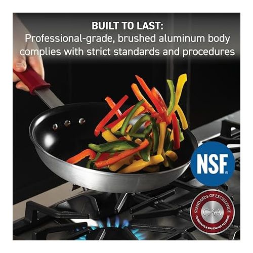 테팔 T-fal Professional VX3 Brushed Nonstick with Stainless Steel Handle Fry Pan 12 Inch, Oven Broiler Safe 400F Cookware, Pots and Pans, Restaurant Grade, Certified by the NSF and CBA, Black
