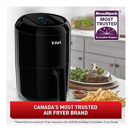 테팔 T-FAL Easy Fry Compact Duo Precision 1.6 Liter Air Fryer, Black