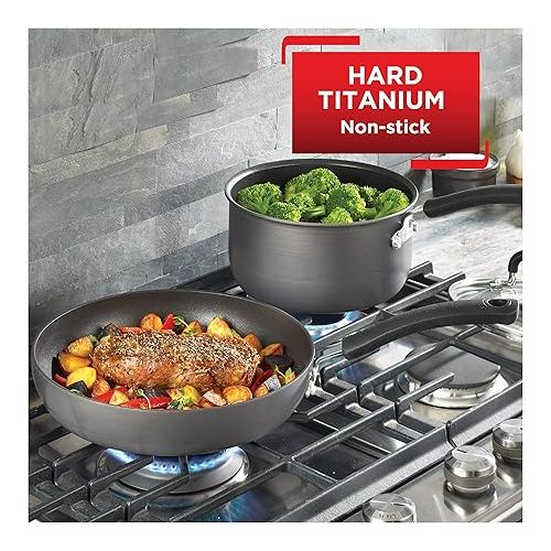 테팔 T-fal Ultimate Hard Anodized Nonstick Roasting Pan 16 Inchx13 Inch Roaster Pan, Pots and Pans, Cookware Black