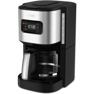 T-fal Element Plastic and Stainless Steel Drip Coffee Machine 12 Cup Programmable, Reusable filter, Pause and Brew, Glass Carafe 1000 watts Coffer Maker, Filter machine, Cold Brew, Black