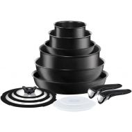 T-fal Ingenio Nonstick Cookware Set 14 Piece, Induction, Oven Broiler Safe 500F, Cookware, Pots and Pans, RV, Camping, Oven, Broil, Dishwasher Safe, Detachable Handle, Onyx Black