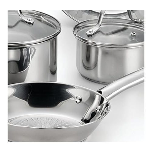 테팔 T-fal Performa Stainless Steel Sauce Pan 3 Quart Induction Oven Broiler Safe 500F Cookware, Pots and Pans, Dishwasher Safe Silver