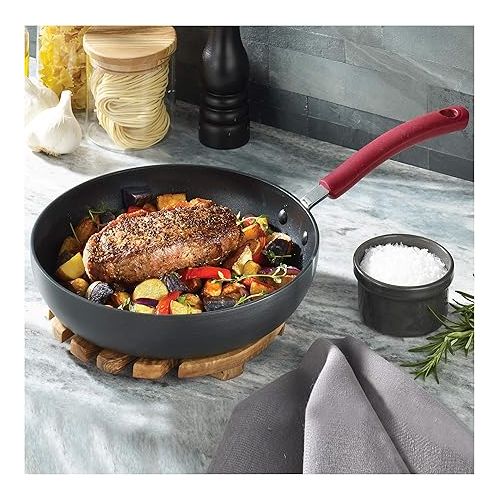 테팔 T-fal Ultimate Hard Anodized Nonstick Cookware Set 12 Piece, Oven Broiler Safe 600F, Kitchen Cooking Set w/ Fry Pans, Saucepans, Dutch Oven, Kitchen Utensils, Pots and Pans, Dishwasher Safe, Black