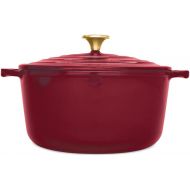 T-fal Cast Iron Enameled Dutch Oven 6 Quart Induction Oven Broiler Safe 500F Pots and Pans, Cookware Red
