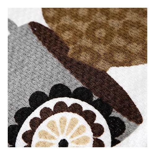 테팔 T-Fal Textiles 62459 2-Pack Coffee Cup Print Dual Sided Woven Weave Cotton Kitchen Dish Towel