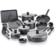 T-fal Everything in Kitchen Dishwasher Safe Cookware Set, 20-Piece, Black