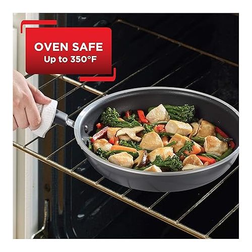 테팔 T-fal Signature Nonstick Fry Pan 8.5 Inch Oven Safe 350F Cookware, Pots and Pans, Dishwasher Safe Black