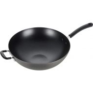 T-fal Ultimate Hard Anodized Nonstick Wok 14 Inch, Oven Broiler Safe 350F, Non Stick Stir-Fry Pan, Cookware, Pots and Pans, Kitchen, Versatile Deep Frying, Saute, Braise, Stew, Dishwasher Safe, Black