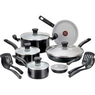 T-fal Initiatives Ceramic Non Stick Cookware Set 14 Piece, Oven Broiler Safe 350F, Kitchen Cooking Set W/ Fry Pans, Saucepans, Dutch Oven, Utensils, Healthy Cooking, Pots and Pans, Home, Black