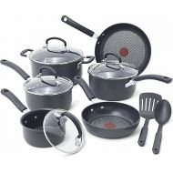 T-fal Ultimate Hard Anodized Nonstick Cookware Set 12 Piece, Oven Broiler Safe 400F, Lid Safe 350F, Kitchen Cooking Set w/ Fry Pans, Saucepans, Dutch Oven, Pots and Pans, Dishwasher Safe, Black