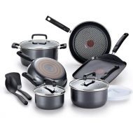 T-fal Signature Nonstick Cookware Set 12 Piece Oven Safe 350F Pots and Pans, Dishwasher Safe Black